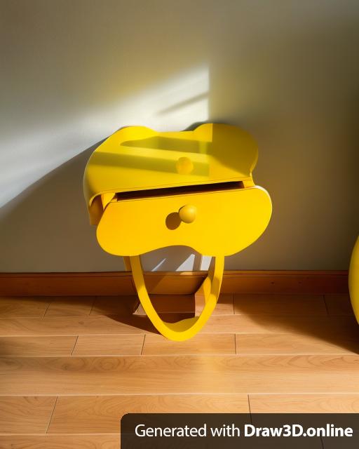 A yellow nightstand