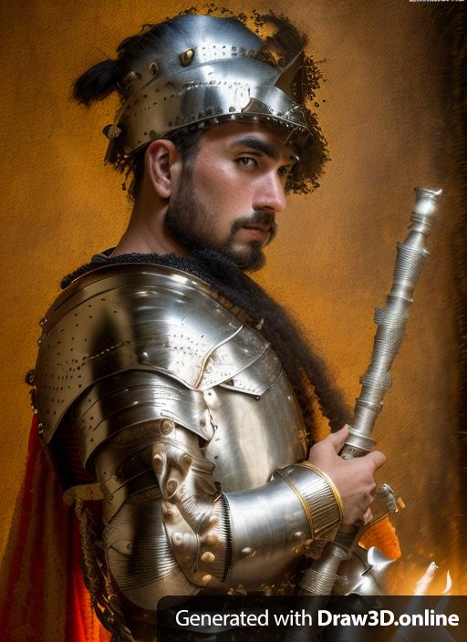 portrait of a medieval warrior in armour