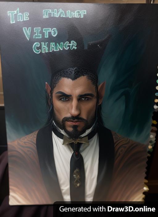 A fantasy art painting of the dark elf Vito Changretta, the don of the Changretta crime family