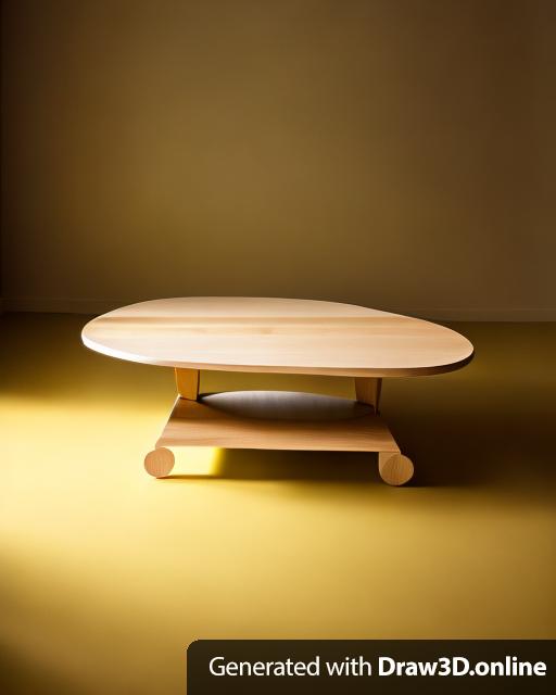 A yellow coffee table