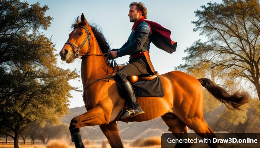 a photo of a man on a horse