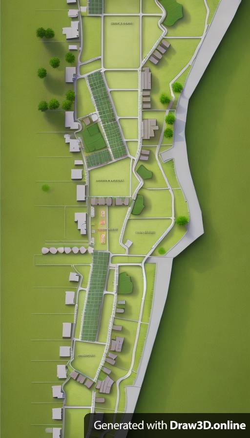 A site plan with greenery