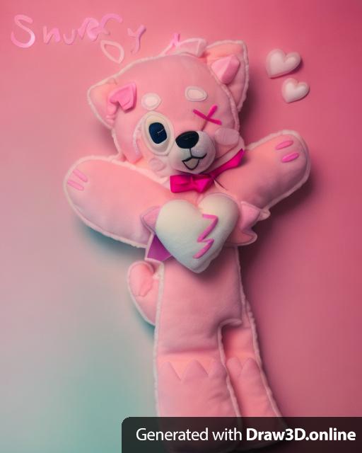 a cuddle bear white and pink