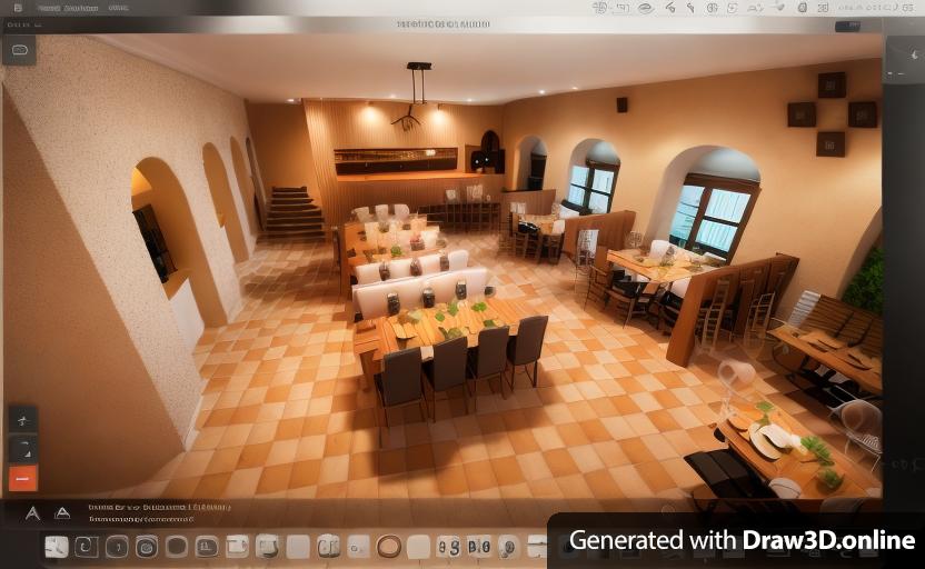 a 3d rendering of bistro
