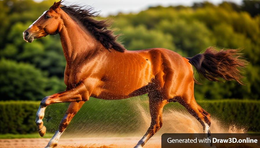 a photo of a horse running