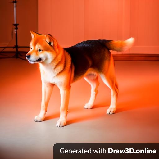 Shining and dramatic Shiba Inu