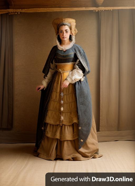 Woman in dress, middle ages