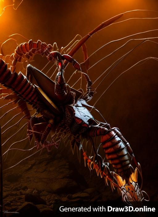 Scorpion spider god. Fantasy art. Dark fantasy style