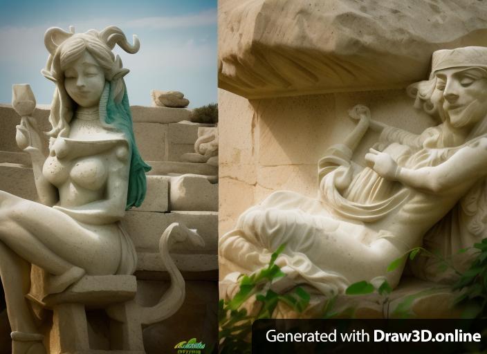 These two characters transformed into stone statues