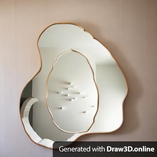 A sculptural plaster framed mirror with a large solid plaster border