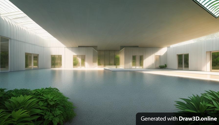 botanical garden architecture realistic render