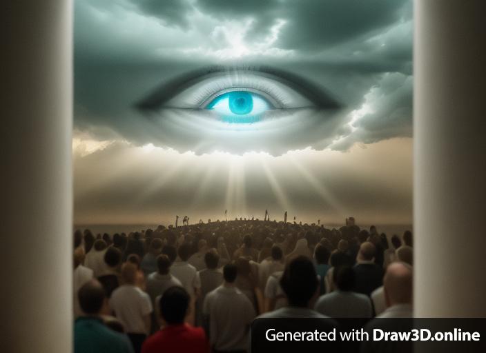 all seeing eye looking down on followers