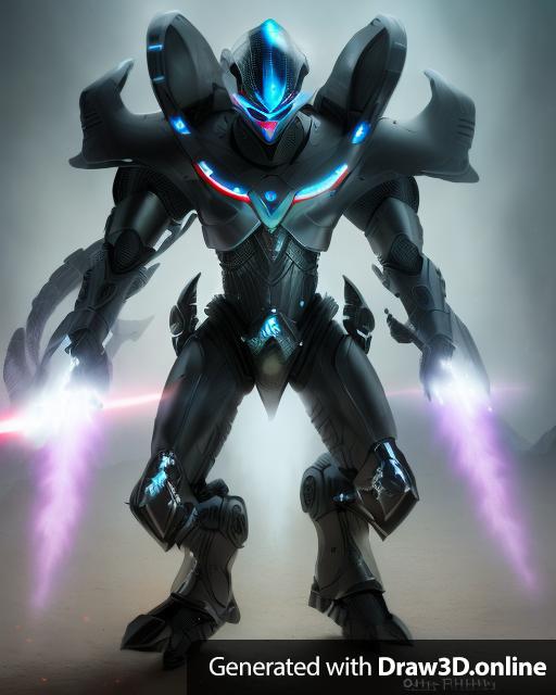 a portrait of an alien with armor and  laser blades