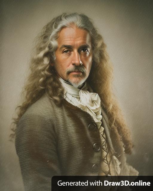 a portrait of a man with long grey hair from Age of Enlightenment