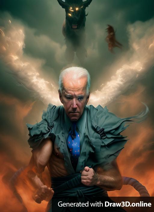 Joe Biden fighting demons