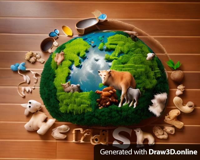 Earth globe with animals around it. Text below is "HerdShare"