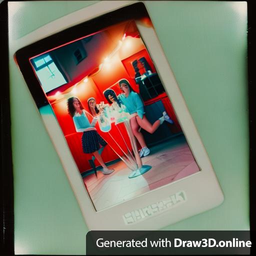 Polaroid photo of two girls and a giant milkshake