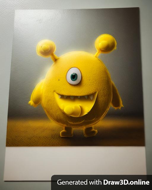 a photo of a yellow monster on a piece of paper