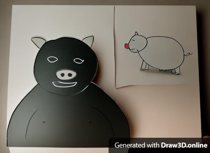 Create a set of TOY PIGS  based on drawing.