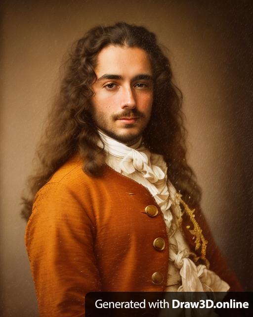 a portrait of a man with long hair from Age of Enlightenment