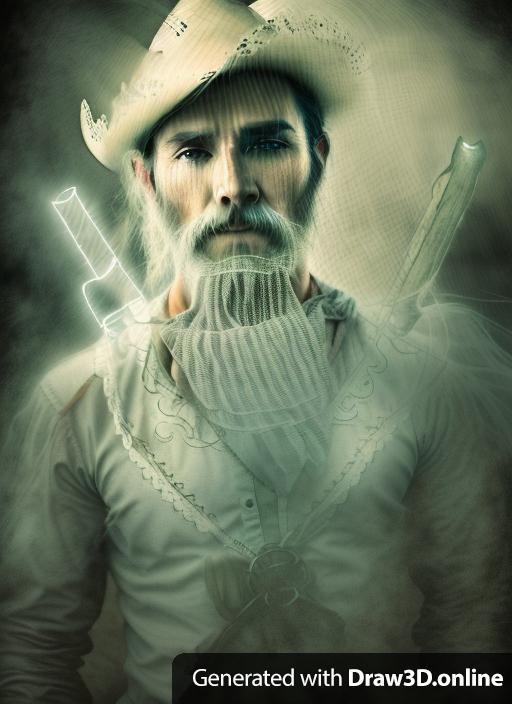 This cowboy as a ghost. Fantasy digital art style