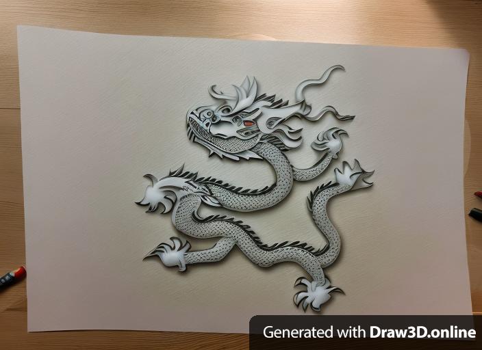 a sketch of a traditional Chinese Dragon