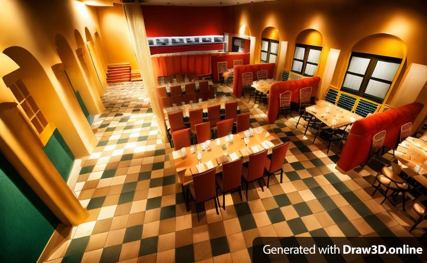 a theater bistro with the original colors of the uploaded file