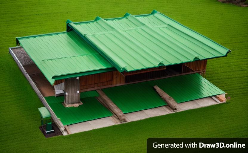 an image of a metal roof with a green sheet