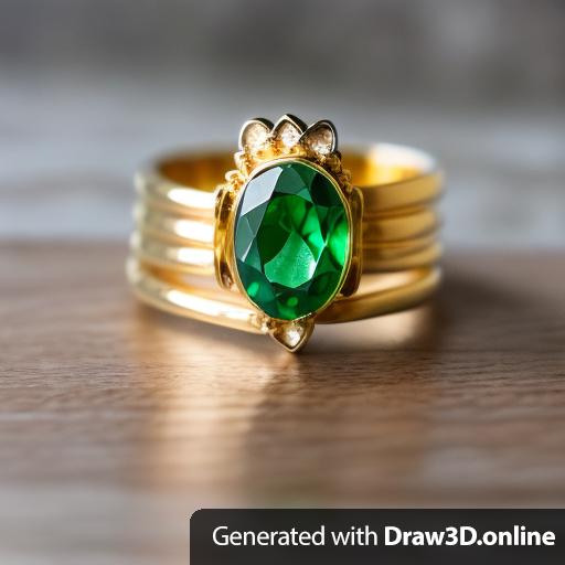 Gold ring 18 k with green malaket stone