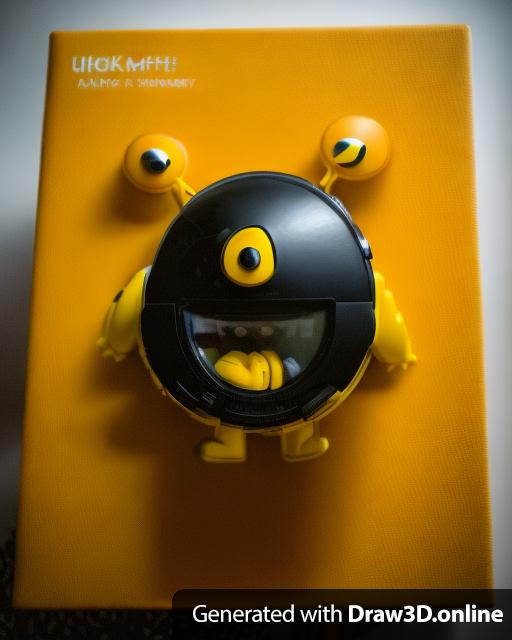 a photo of a yellow monster, it should be cute looking, in cartoon style