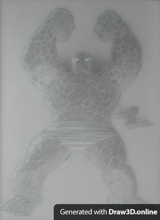 a pencil photo of Marvel Comics the thing