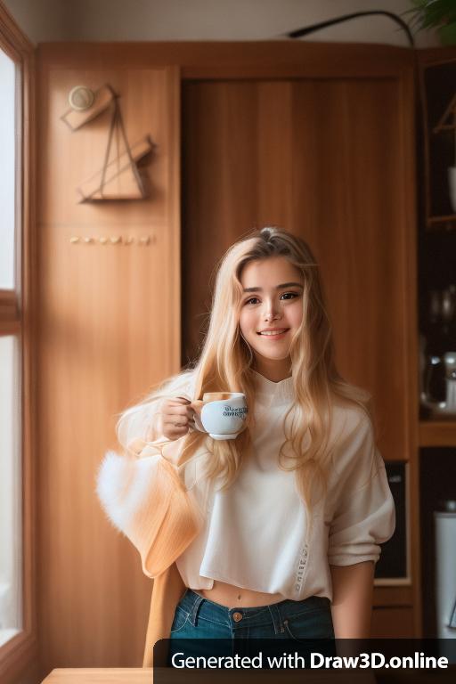 girl drinking coffie