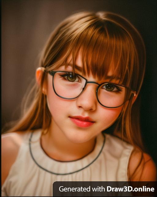 A Potrait of a young beautiful girl with long brown hair