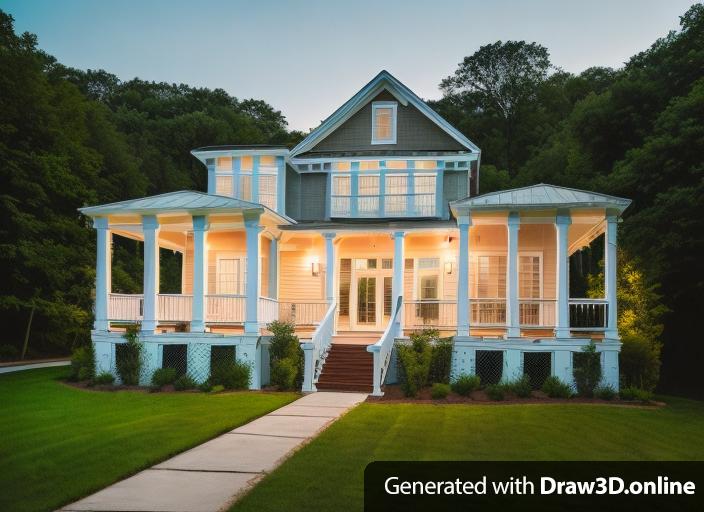 a photo of a house with porches