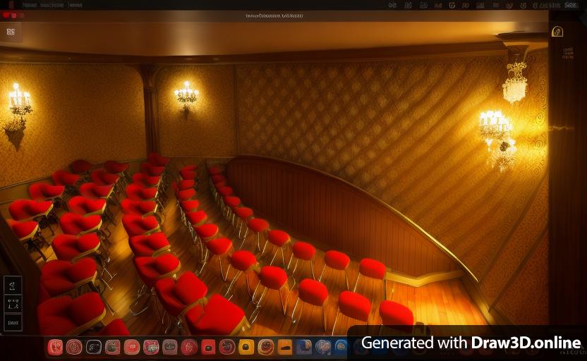 a 3d rendering of a parlour magic theater