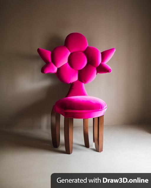 A pink velvet chair