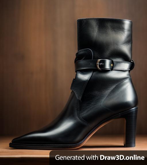 A black leather boot