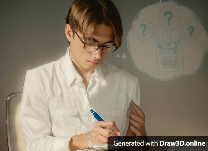Photo of A young man writing something on a paper