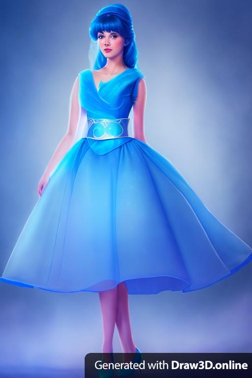 Princess in a blue in a Disney style