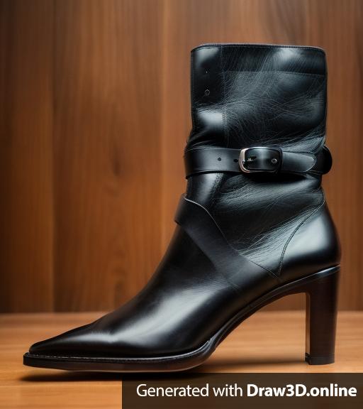 A black leather boot.