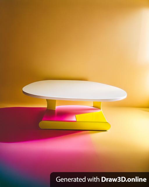 A yellow and pink coffee table