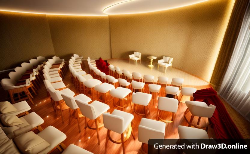 a 3d rendering of a parlour magic theater